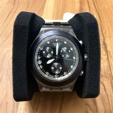 Swatch Irony Diaphane Chronograph Quartz Black Dial Stainless Steel Bracelet
