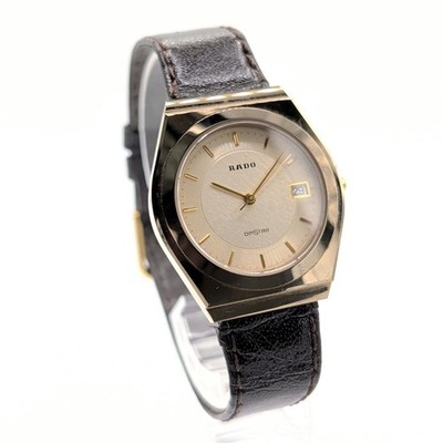 RADO DiaStar 113.9519.3 Gold Dial Quartz Men Watch Used Working #20