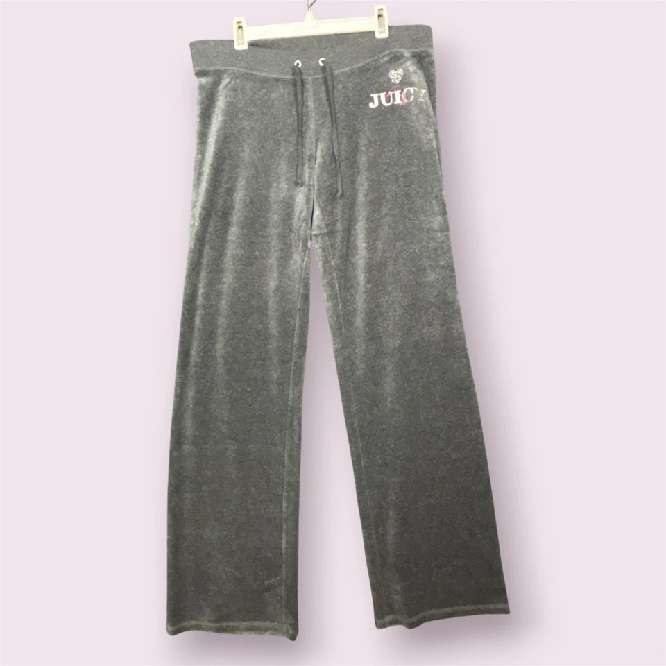 Moletom com capuz e calça Juicy Couture veludo anos 2000 cinza strass coroa G/S - Imagem 4 de 4