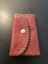 Vintage Handmade Leather Key Holder Wallet Pouch Brown Leather
