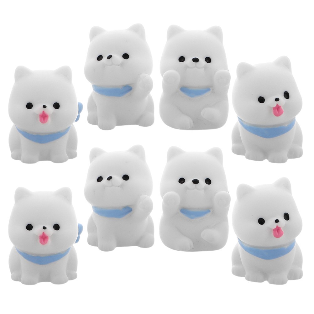8 Pcs Piccoli Cani Di Resina Accessori Per Decorazioni Mini Statua Del Cane