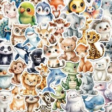 Cute Animal Cartoon Vinyl Stickers Set Multicolor Assorted