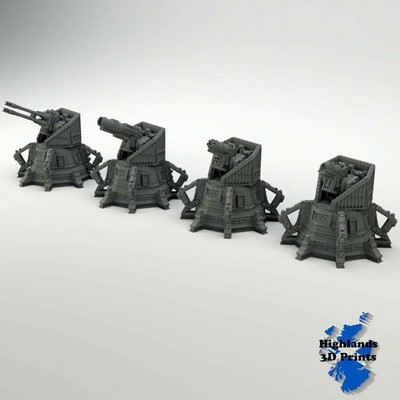 Gothic Sci-Fi Türme 2 Scatter Terrain Tabletop Gaming 40K 3D Druck 32-28mm