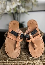 UGG Brown Leather Flip Flop Flat andals Size UK 5.5 EU 38