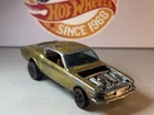 Hot Wheels Redline - Custom Mustang - Gold - Brown Int - HK - 1968