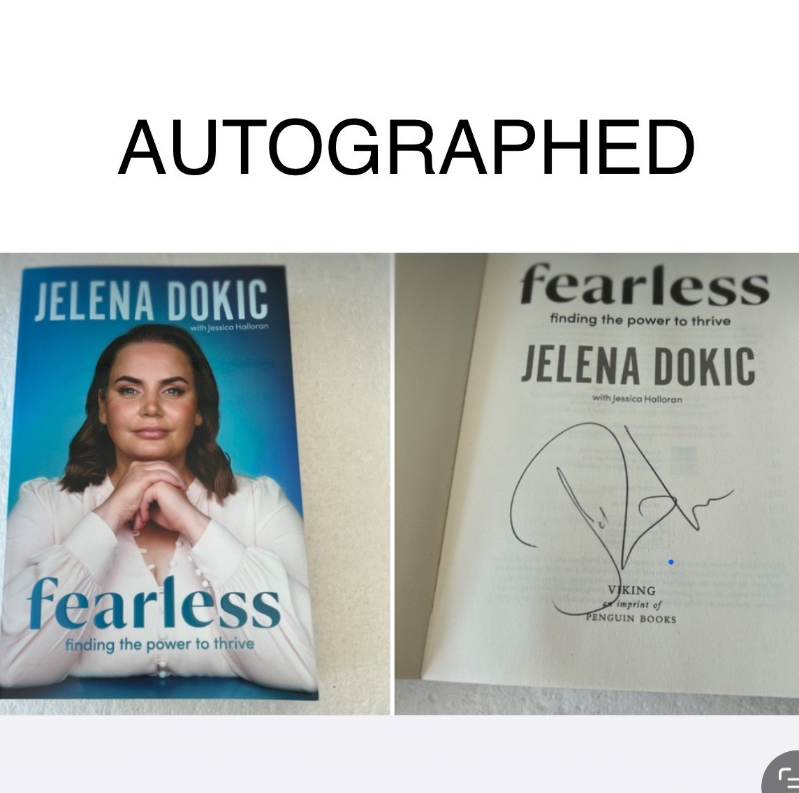 Jelena Dokic Signed Book Fearless Australian Tennis Sports Merchandise Rare