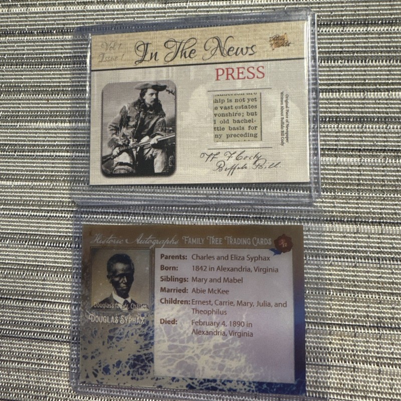 Historic Autograph Super Break Buffalo Bill Relic Douglas Syphax Family Tree 