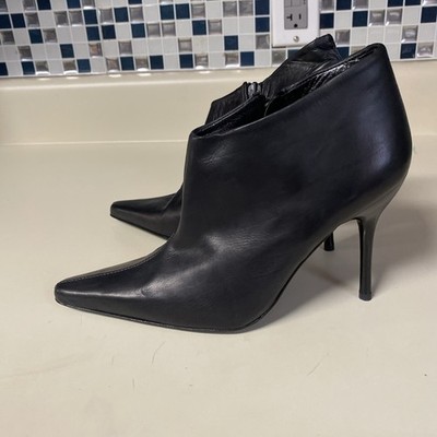 VTG Bebe Black Bootie Y2K Pointy 6 Witchy Ankle