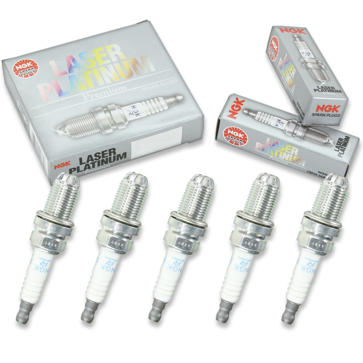 5 pcs NGK Laser Platinum Spark Plugs for 1998-2000 Volvo S70 2.4L L5 - qe