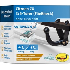 ANHÄNGERKUPPLUNG starr für Citroen ZX 91-97 +13pol E-Satz ABE