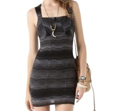 Free People Gray Ombré All You Ever Wanted Bodycon Mini Dress Size 0 
