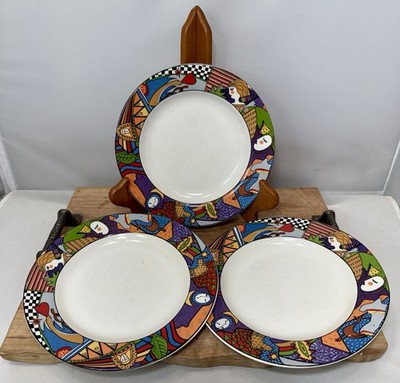 Lot 3 Vitromaster Metropolitan Salad Plates 7.75  Abstract Stoneware 1991