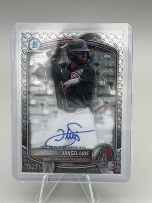2025 Bowman Chrome Mega Box Prospects Jansel Luis Auto Steel Metal Refractor/100