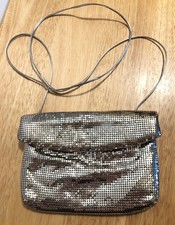 Whiting & Davis Silver Mesh Crossbody Bag Shoulder Made In USA
