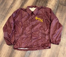 Vtg Phi Gamma Nu Fraternity West Wind Buccaneer Jacket USA Made Snap 70s Small