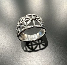 Cut-Out Flower Band Ring Sterling Silver sizes 6, 7, 8,10