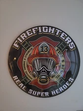 Firefighter Man Cave Dome Round Metal Sign Bar Man Cave Garage Wall Decor 