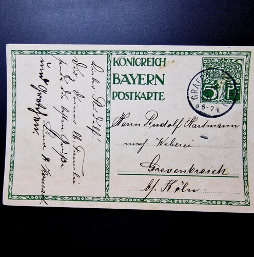 Germany 1911 - Bayern Postcard - Used - Old Transport - 5 Pfenning Stamp - Picture 2 of 3