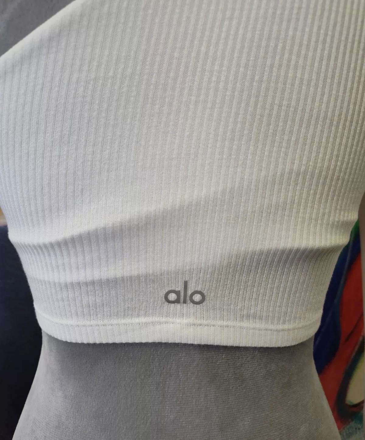 alo-yoga asymmetrical one-shoulder long sleeve rib crop shirt
