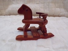 Miniature Small Doll Wooden Rocking Horse