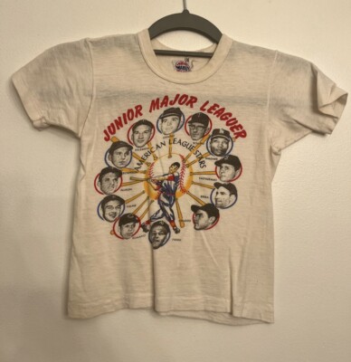 VINTAGE 1960 JUNIOR MAJOR LEAGUER AMERICAN LEAGUE BASEBALL TEE