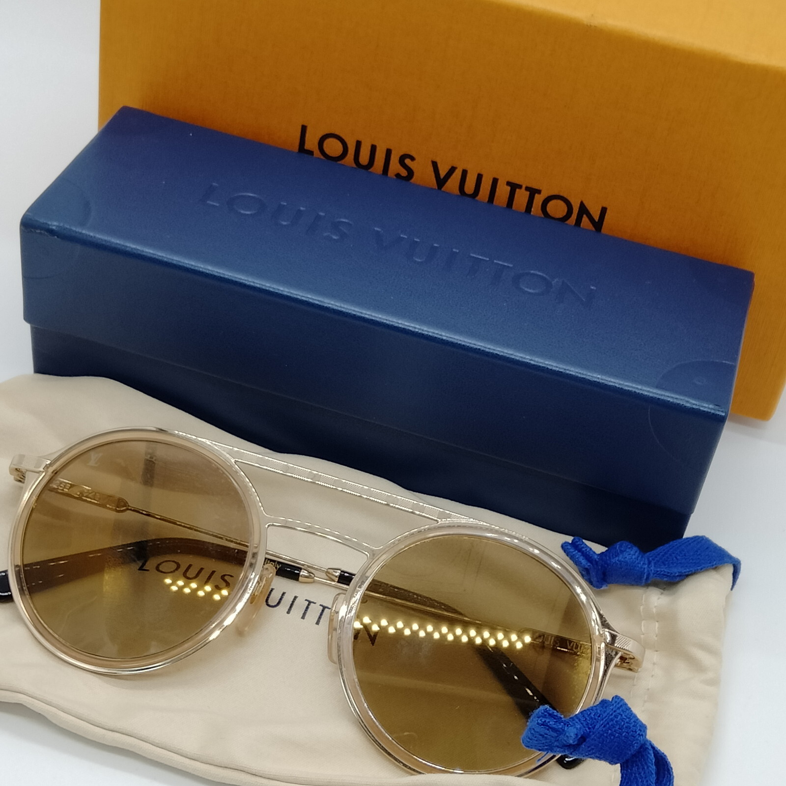 Louis Vuitton Sunglasses Z1025E Men's Gold 1358230 eBay
