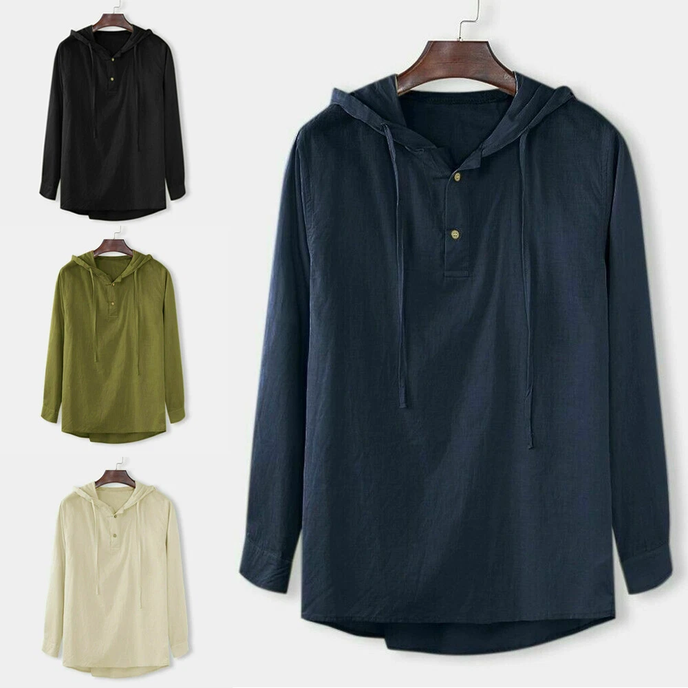 Linen shirt top with hood