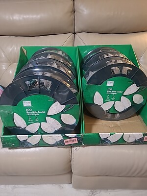 Home Accent Holiday 65ft 100-Light C9 Warm White Super Bright Reel LED Light NEW