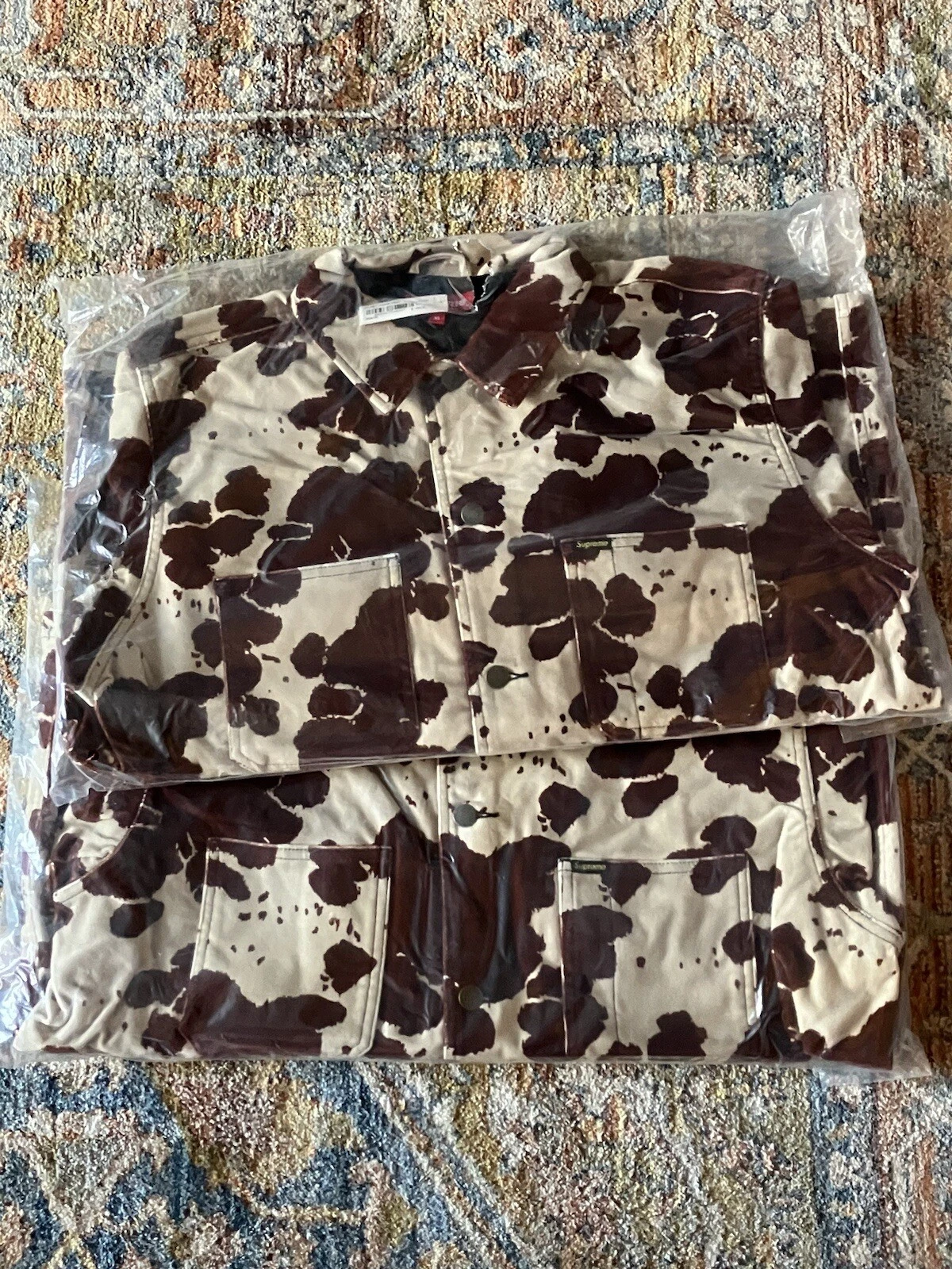 MANTEAU CORVÉE IMPRIMÉ VACHE VELOURS SUPREME SS20 XL NEUF AVEC ÉTIQUETTES