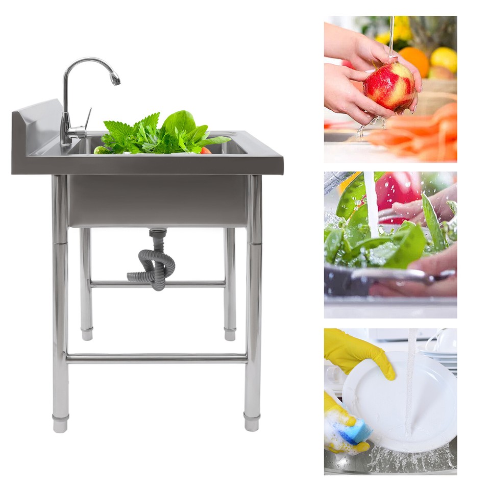 Stainless Steel Free Standing Kitchen Sink Catering Washing Bowl Commercial Sink eBay