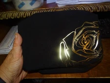 Lancome  Limited Edition Black Gold Cosmetic Makeup Travel Bag Case Travel