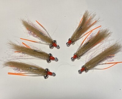 Spawning Shrimp Saltwater Flies - 3 Count, Tied On Mustad Duratin Hooks (#2 Size) For Bonefish, Redfish
