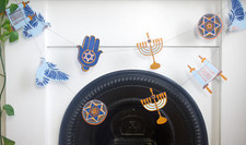 Reusable & Hand-Printed Hanukkah Garland, Chanukah Banner, 9' Long, High Quality