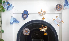 Reusable & Hand-Printed Hanukkah Garland, Chanukah Banner, 9' Long, High Quality