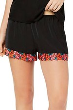 I.n.c. International Concepts Embroidered Hem PJ satin Shorts Deep Black large l