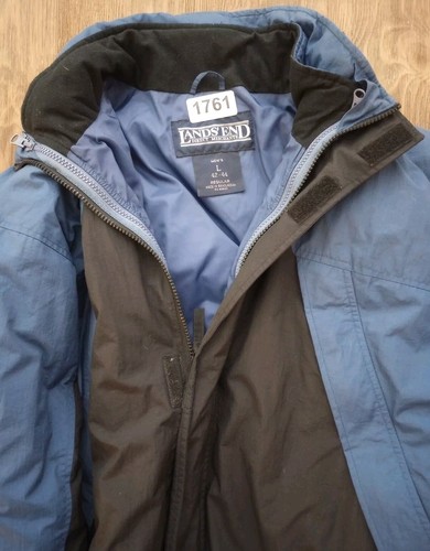 Lands’ End 2-IN-1 Convertible Winter Coat Jacket Black Blue Men's Large 42-44 - Picture 12 of 12