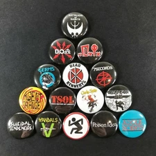 Punk Hardcore 1" Pin Button Set TSOL DRI Adolescents Circle Jerks Dead Kennedys