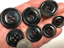 New large big Black/Gray Coat Jacket Buttons sizes 20,22,27,28,30,33,34 mm #B70