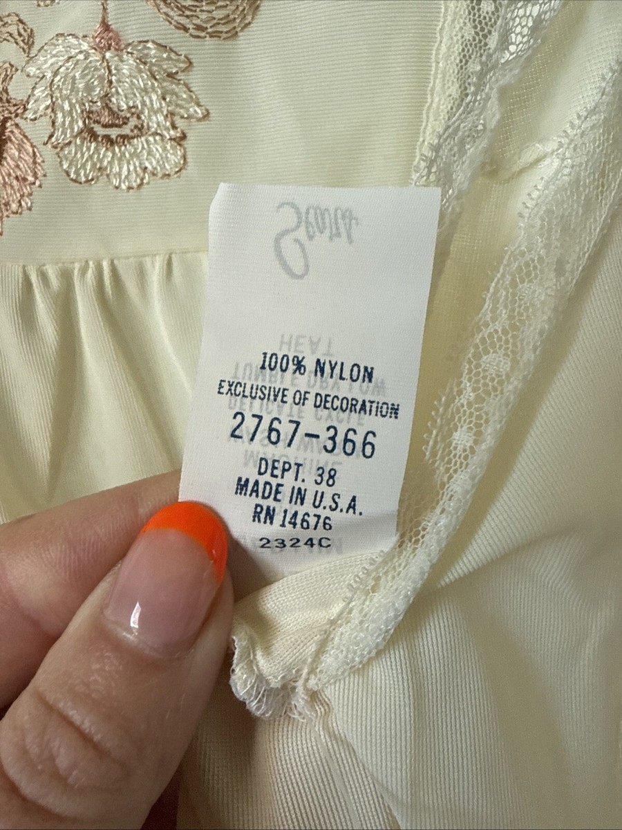 Vintage Sears Women's Long Yellow Night Gown NWT Size Med
