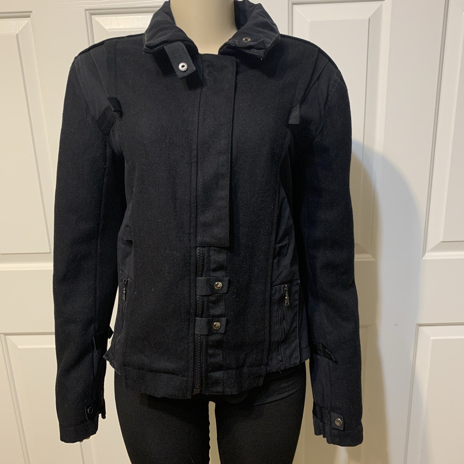 Prada Black Polyester /Wool Light Jacket Size XL … - image 1