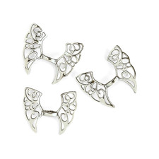 3 pcs Filigree Angel Wing Spacer Beads Wings 2.5mm Hole Silver 43x36mm