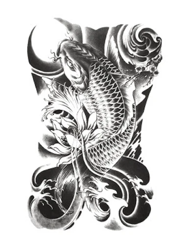 Carp Koi Fish Temporary Tattoo Waterproof Body Art party - Picture 12 of 35