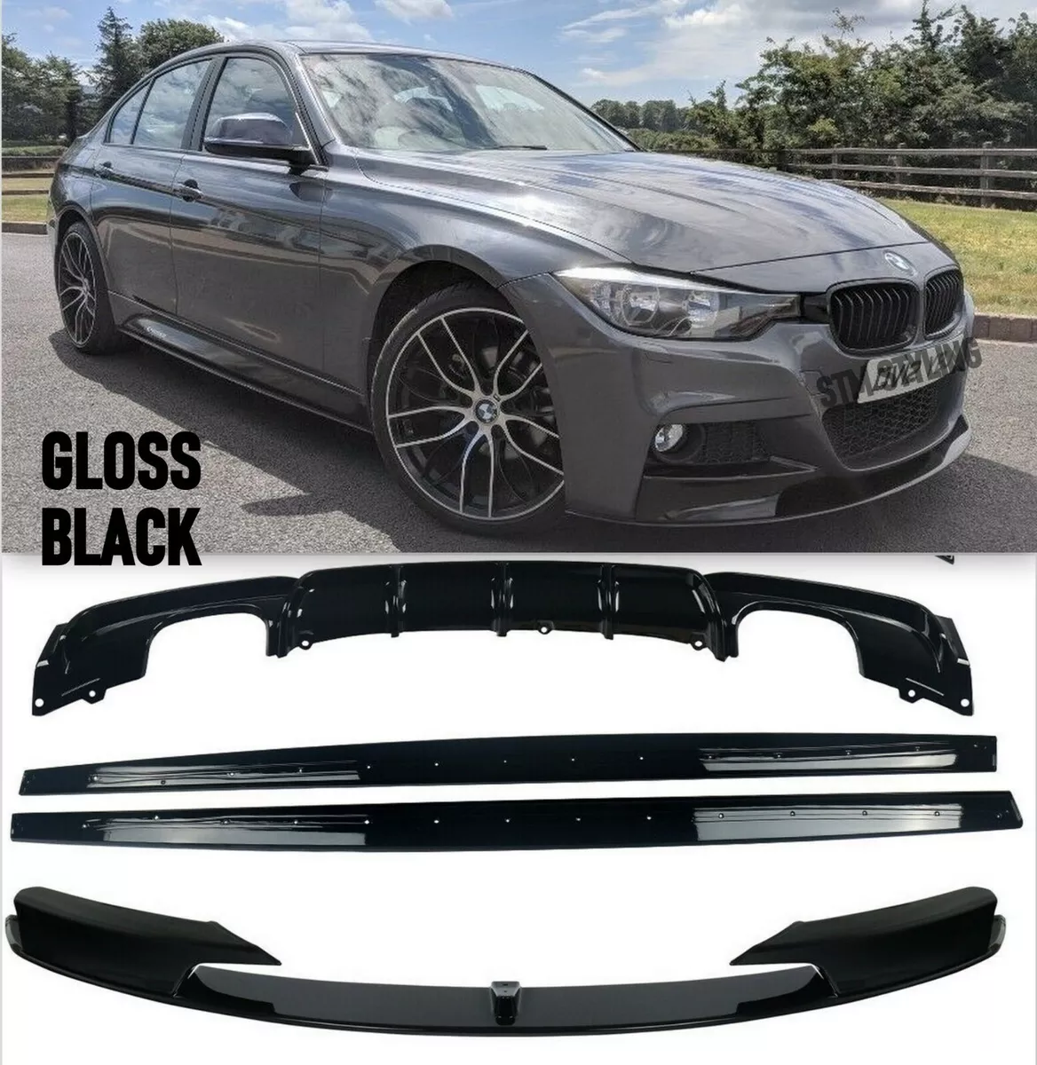 BMW 3 SERIES F30 F31 M SPORT PERFORMANCE STYLE GLOSS BLACK BODY