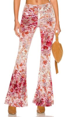 Free People Midnight Rose Floral Samt Schlaghose Größe XS UVP 168 $