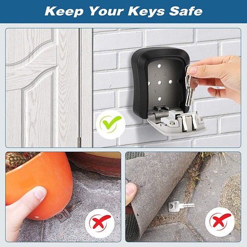 Key Safe Combination Lock Box 4 Digit Outdoor Weather Resistant Key Storage Box - Picture 13 of 22