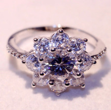 Round Cut 3.10 Ct Lab-Created White Diamond Wedding Ring 925 Sterling Silver