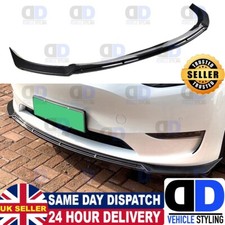 Für Tesla Model Y Glanz Schwarz Front Stoßstange Splitter Lippe Blende Spoiler 2021-2025