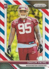 2018 Panini Prizm Daron Payne #245 Red White Blue Prizm SP RC Commanders