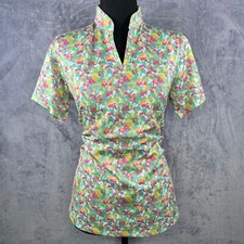 Bermuda Sands Floral Golf Polo UPF 50+ Wick Away Short Sleeve Top, M