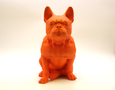 Statua Bulldog Francese seduto, pezzo Unico Dipinto a Mano, Bulldog design